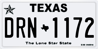 TX license plate DRN1172