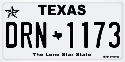 TX license plate DRN1173