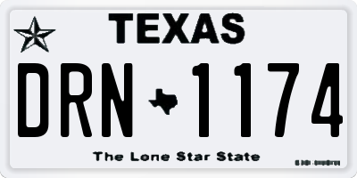 TX license plate DRN1174