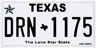 TX license plate DRN1175