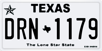 TX license plate DRN1179