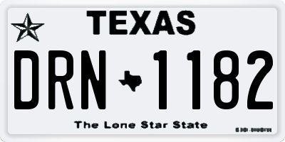 TX license plate DRN1182