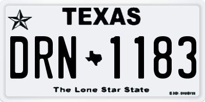TX license plate DRN1183
