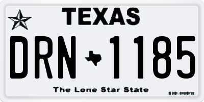 TX license plate DRN1185