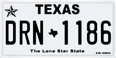 TX license plate DRN1186