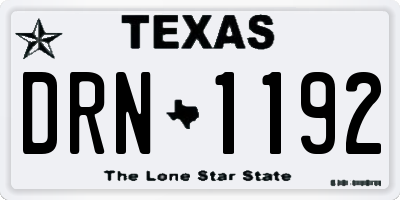 TX license plate DRN1192