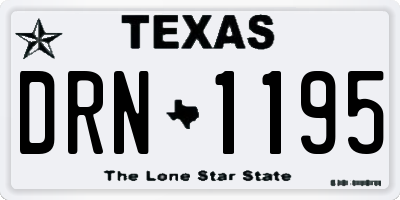 TX license plate DRN1195