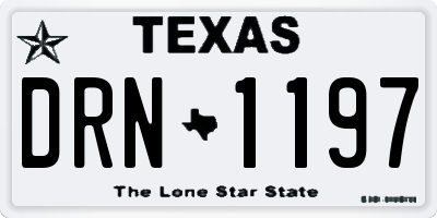 TX license plate DRN1197