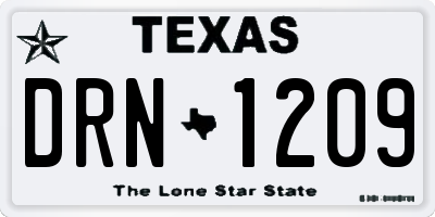 TX license plate DRN1209