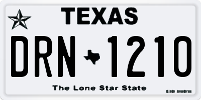 TX license plate DRN1210