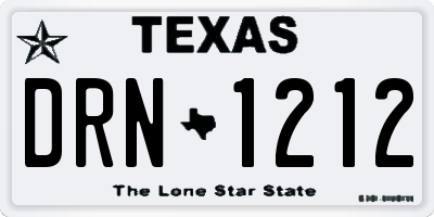 TX license plate DRN1212