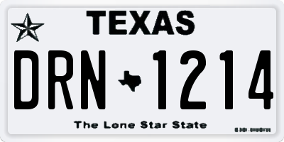 TX license plate DRN1214
