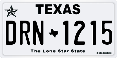 TX license plate DRN1215