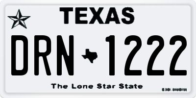 TX license plate DRN1222
