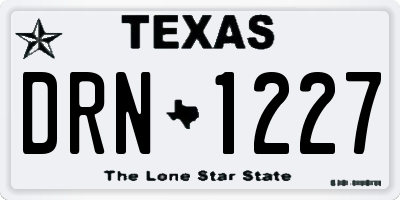 TX license plate DRN1227