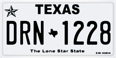 TX license plate DRN1228