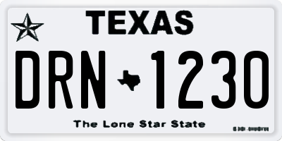 TX license plate DRN1230