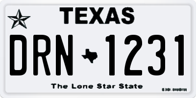 TX license plate DRN1231