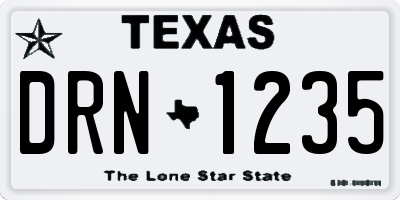 TX license plate DRN1235