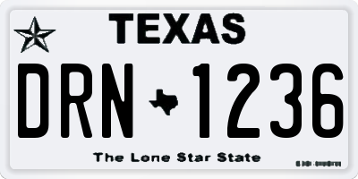 TX license plate DRN1236