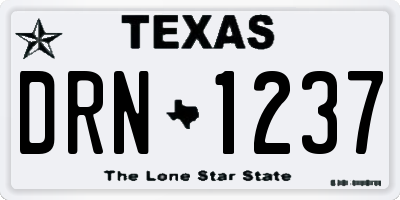TX license plate DRN1237