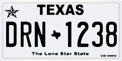 TX license plate DRN1238