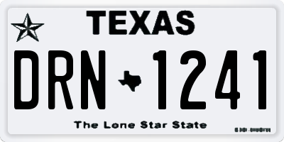 TX license plate DRN1241