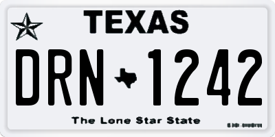 TX license plate DRN1242