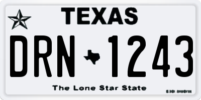 TX license plate DRN1243