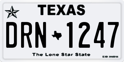 TX license plate DRN1247
