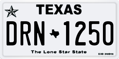 TX license plate DRN1250