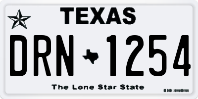 TX license plate DRN1254