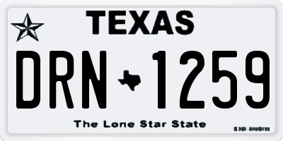 TX license plate DRN1259