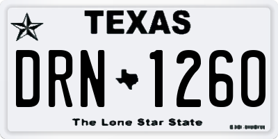 TX license plate DRN1260