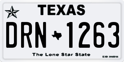 TX license plate DRN1263