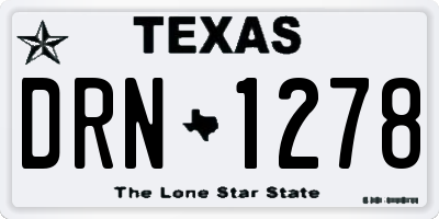 TX license plate DRN1278