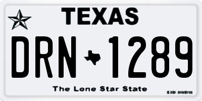 TX license plate DRN1289