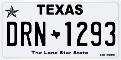 TX license plate DRN1293