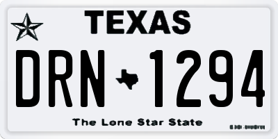 TX license plate DRN1294