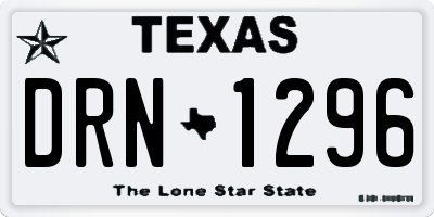 TX license plate DRN1296