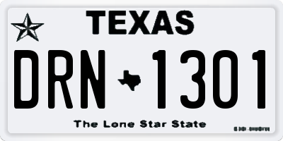 TX license plate DRN1301