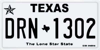 TX license plate DRN1302