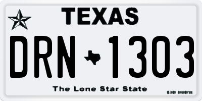 TX license plate DRN1303