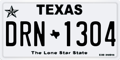 TX license plate DRN1304