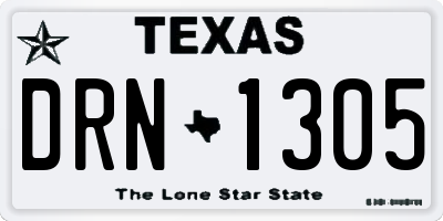 TX license plate DRN1305