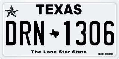 TX license plate DRN1306