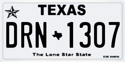 TX license plate DRN1307