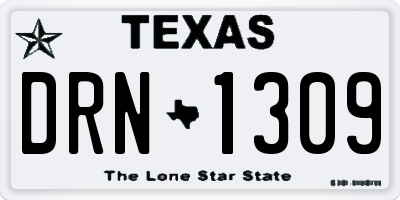 TX license plate DRN1309