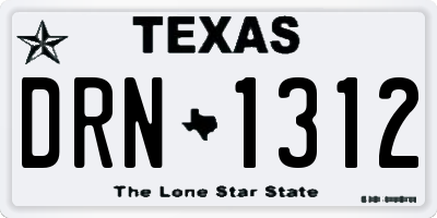 TX license plate DRN1312