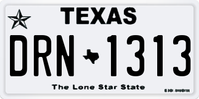 TX license plate DRN1313